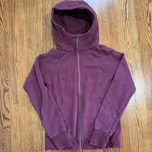 Lululemon Scuba Neck Full Zip Hooded Maroon Jacket Size